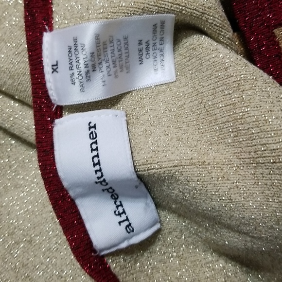 Alfred dunner XL gold &burgundy embroidered floral with gold sparkle and beading - Picture 17 of 17